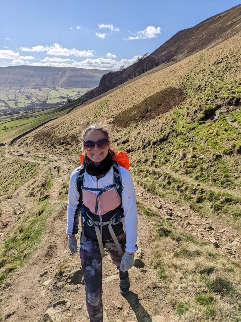 Kate standing on Kinder Plateau