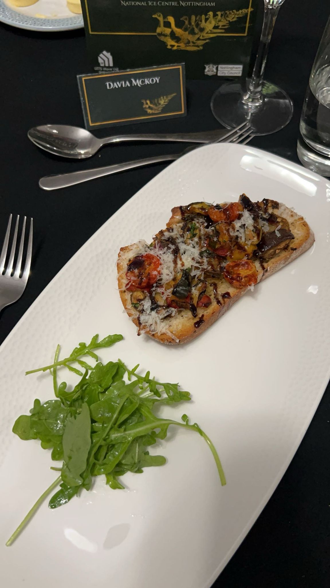 Bruschetta and vegetables