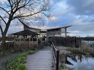 Looking up a path to the Attenborough Nature Reserve” width=”320