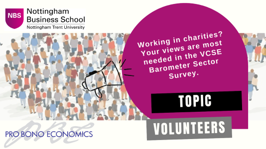 Your views are needed in the VCSE Barometer Survey. Wave 3 is on the topic of volunteering. 