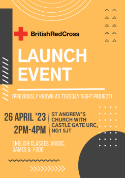 British Red Cross launch event poster - 26 April 2023