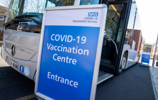 Nottingham Covid 19 vaccination bus 