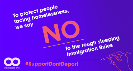 Homeless Link Support Don't Deport pledge