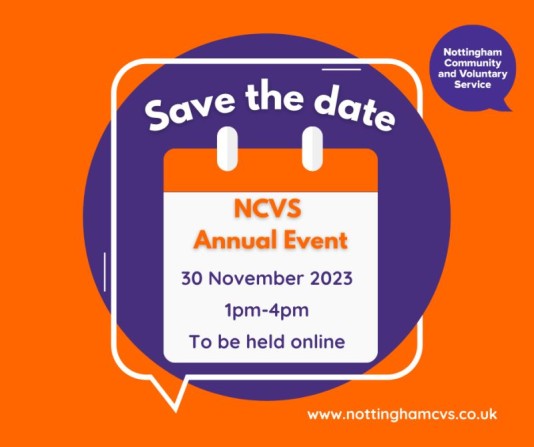 Save the date calendar image - NCVS Annual Event 30 November 2023