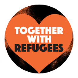 Together With Refugees orange heart image