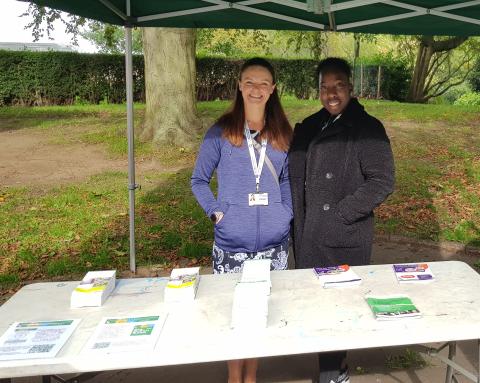 Kate (right) and Davia (left) at our partnership Cheers for Volunteers event