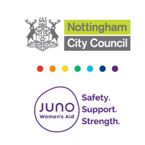 Logos for Juno Women's Aid and Nottingham City Council