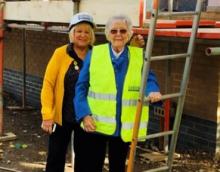 Jill Davies and Pauleen Davies at the site of the new build 